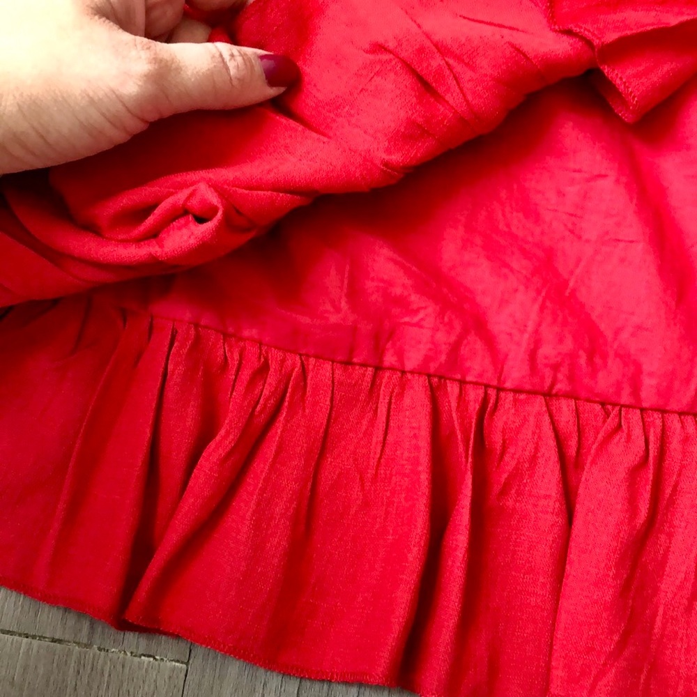 Adorable F21 Red Ruffle Mini Dress - Picture 7 of 8